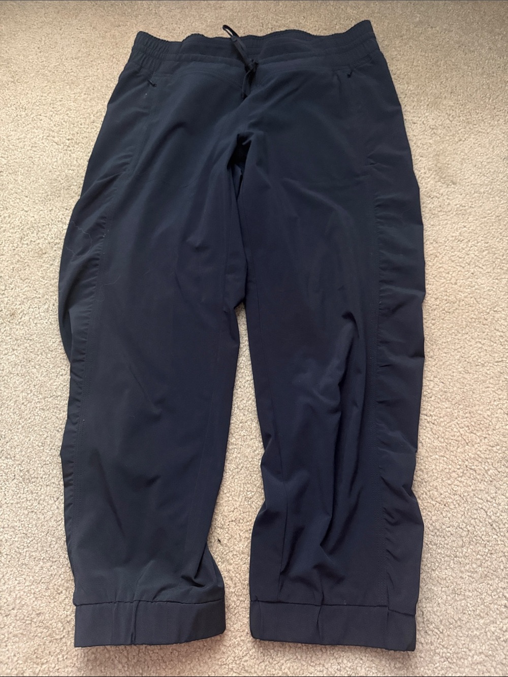 Athleta Navy Blue Cropped Drawstring Capri Pants